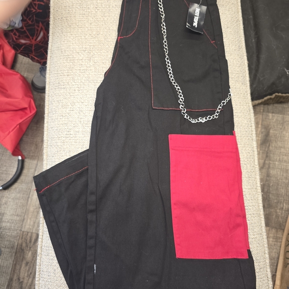 Hot Topic Pants - Hot Topic Black and Red Straight Leg Pants
